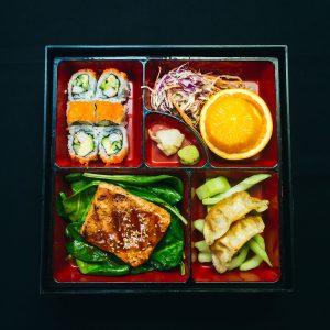 Salmon lunch bento box