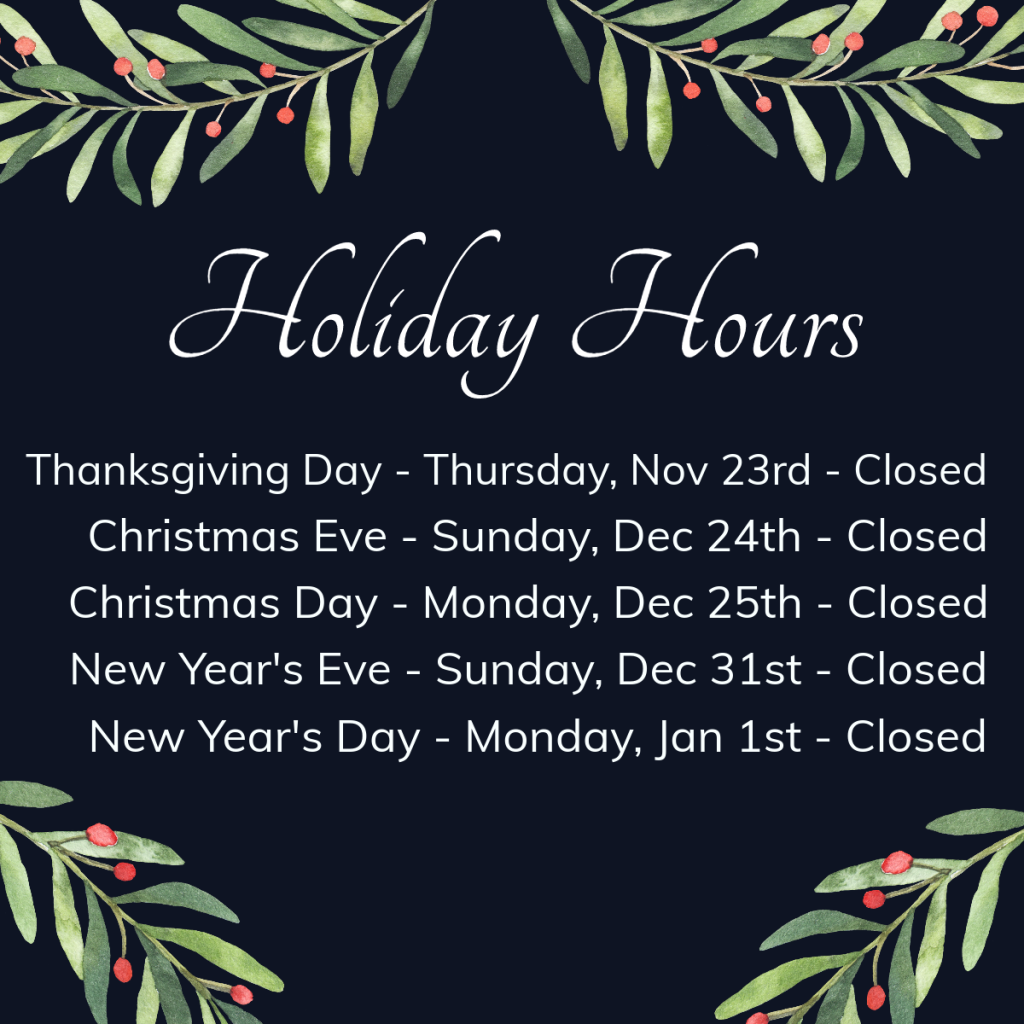 Holiday Hours 2023
